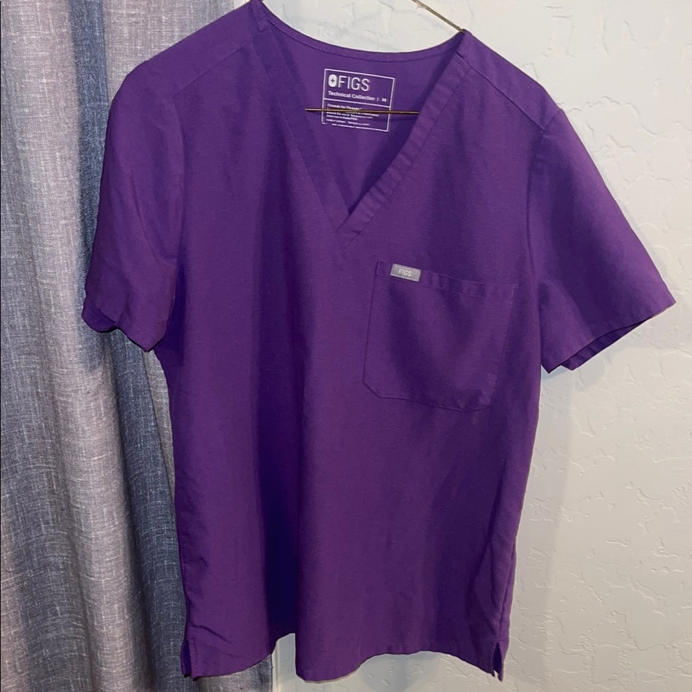 Women’s Figs Purple Stripe Scrub Top